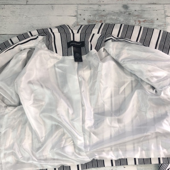 Ashley Stewart Linen Blend Strip Short Blazer 14 - Picture 5 of 9